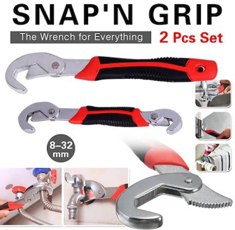 Universal Socket Wrench Set – 2PC Quick Snap N Grip Multi-Functional Mechanical Tool | 9mm to 32mm Range - Image 2